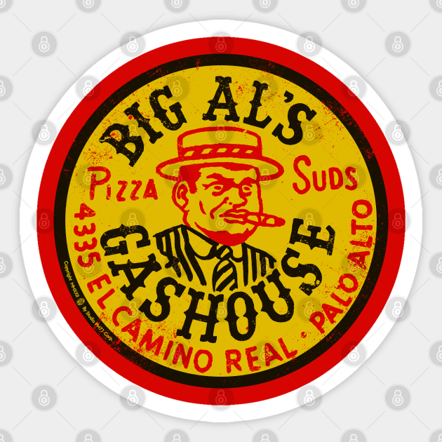 Vintage Big Al's Gashouse Pizza and Suds Palo Alto Sticker by StudioPM71